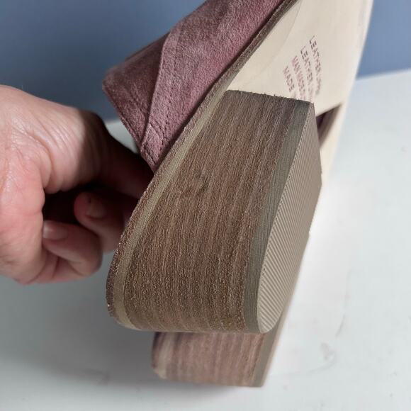 Silent D Anthropologie shoes mules size 9 pink western floral patchwork coastal - Picture 12 of 13